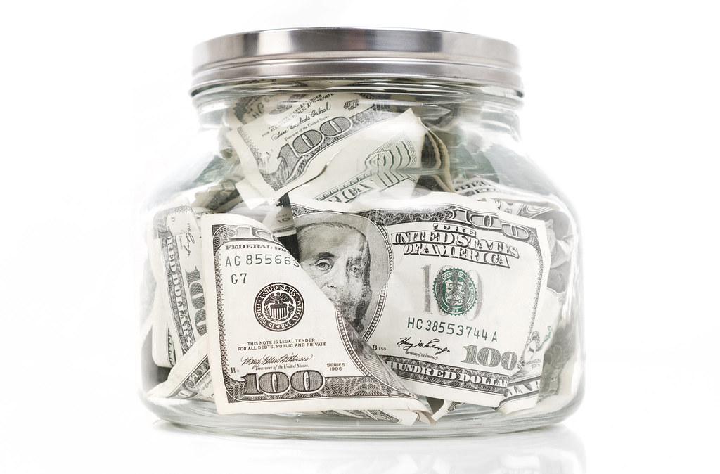 Jar of cash savings